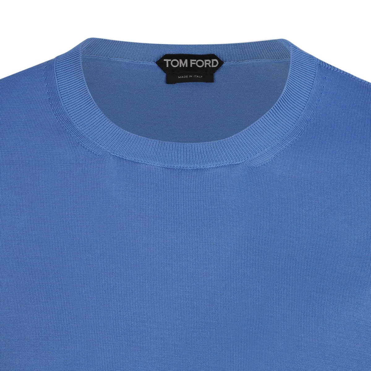 Azure Blue Silk Crewneck Sweater