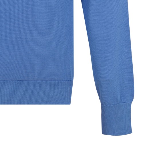 Azure Blue Silk Crewneck Sweater
