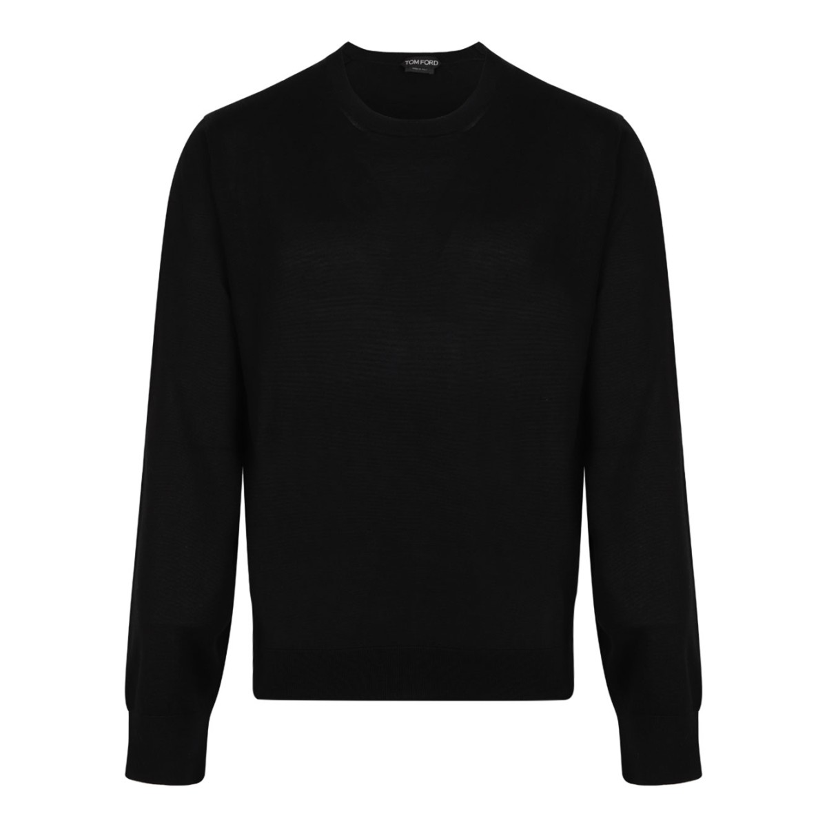 Black Silk Crew Neck Sweater