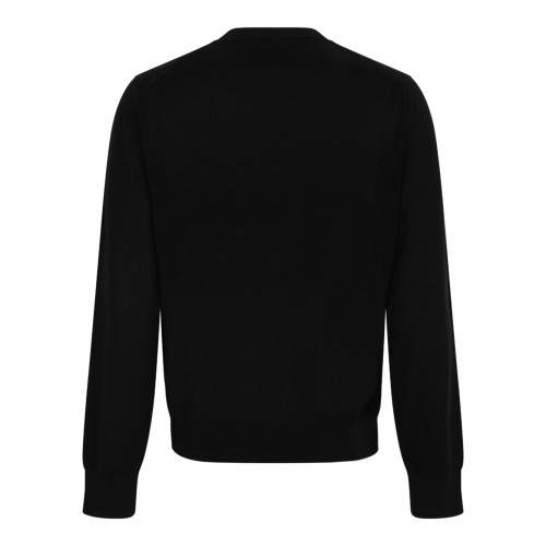 Black Silk Crew Neck Sweater