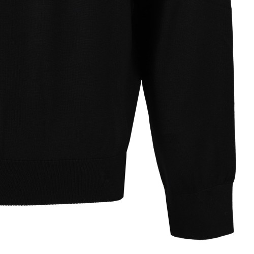 Black Silk Crew Neck Sweater