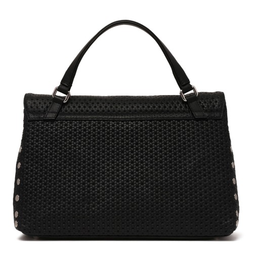 Black Perfored Leather S Postina Bag 2