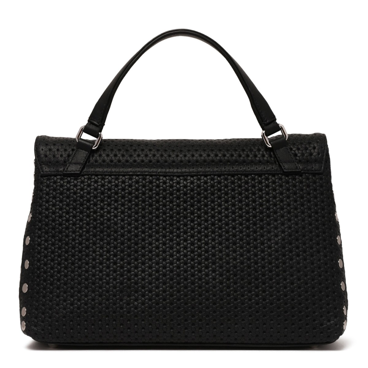 Black Perfored Leather S Postina Bag
