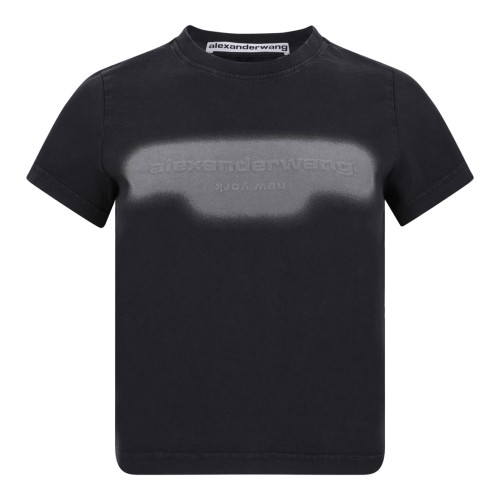 Washed Black Reflective Halo Logo Print T-Shirt