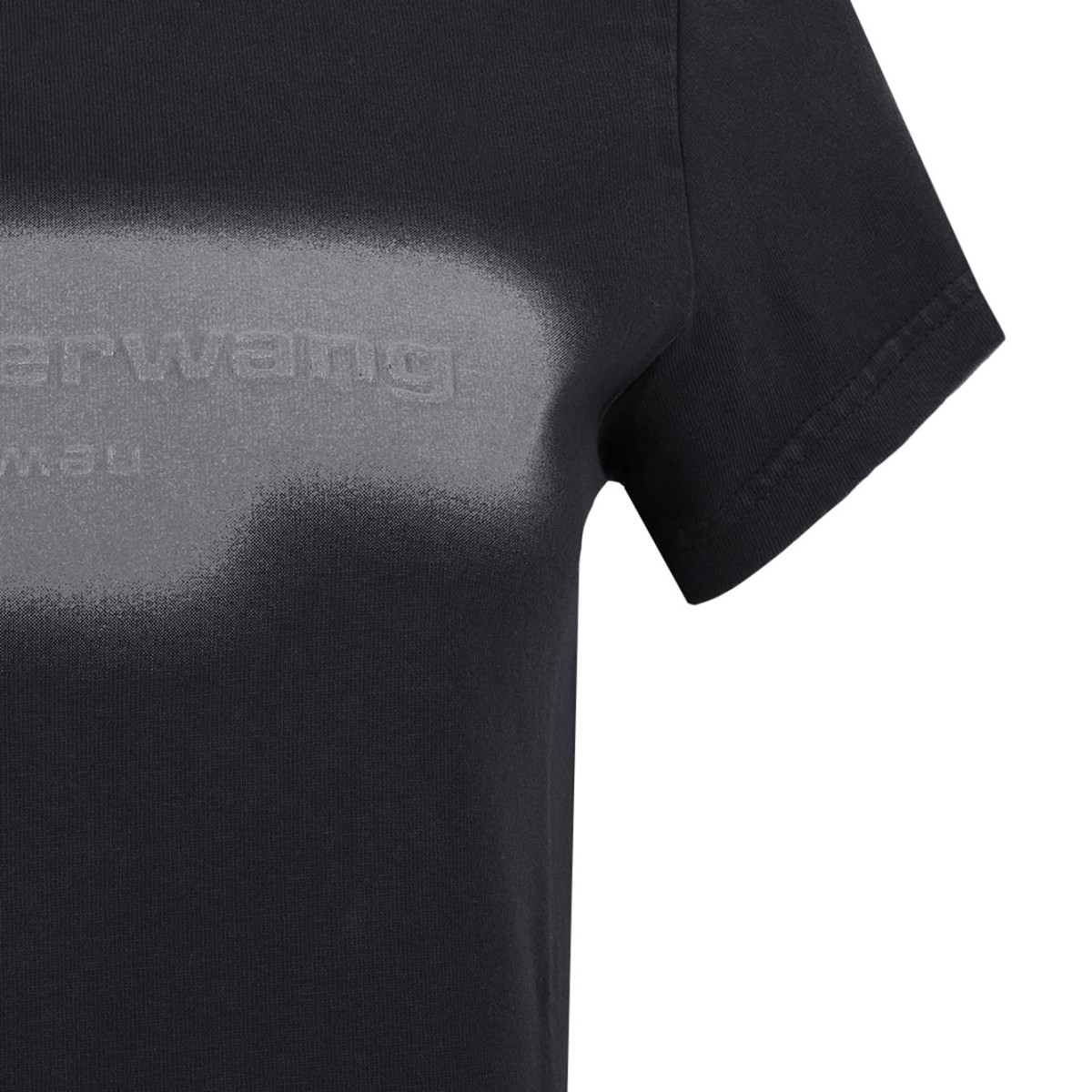 Washed Black Reflective Halo Logo Print T-Shirt