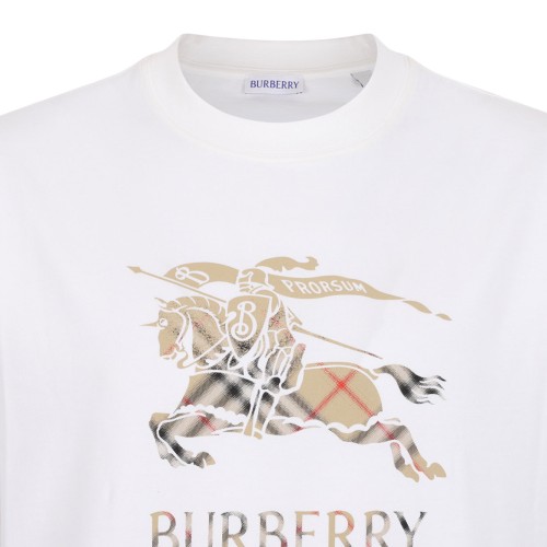 Chalk Cotton T-Shirt With Logo