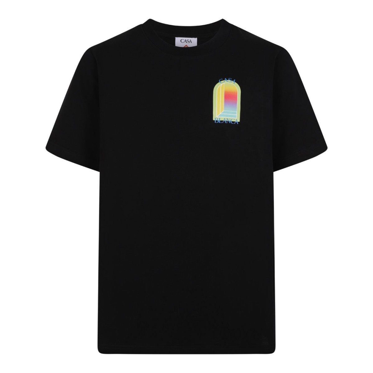 Black Cotton Lorche T-Shirt With Print