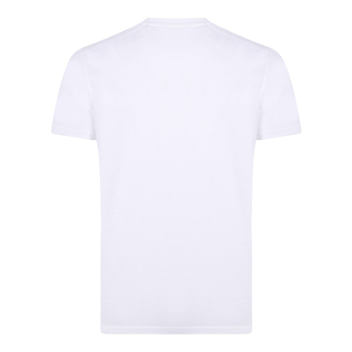 White Lyocell Cotton Blend Crew Neck T-Shirt