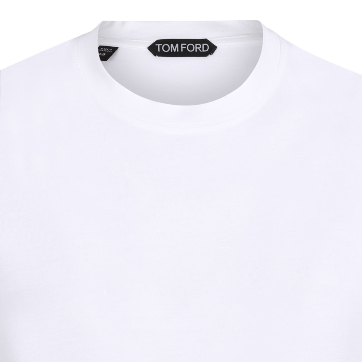 White Lyocell Cotton Blend Crew Neck T-Shirt
