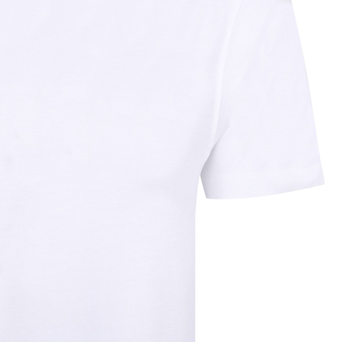 White Lyocell Cotton Blend Crew Neck T-Shirt
