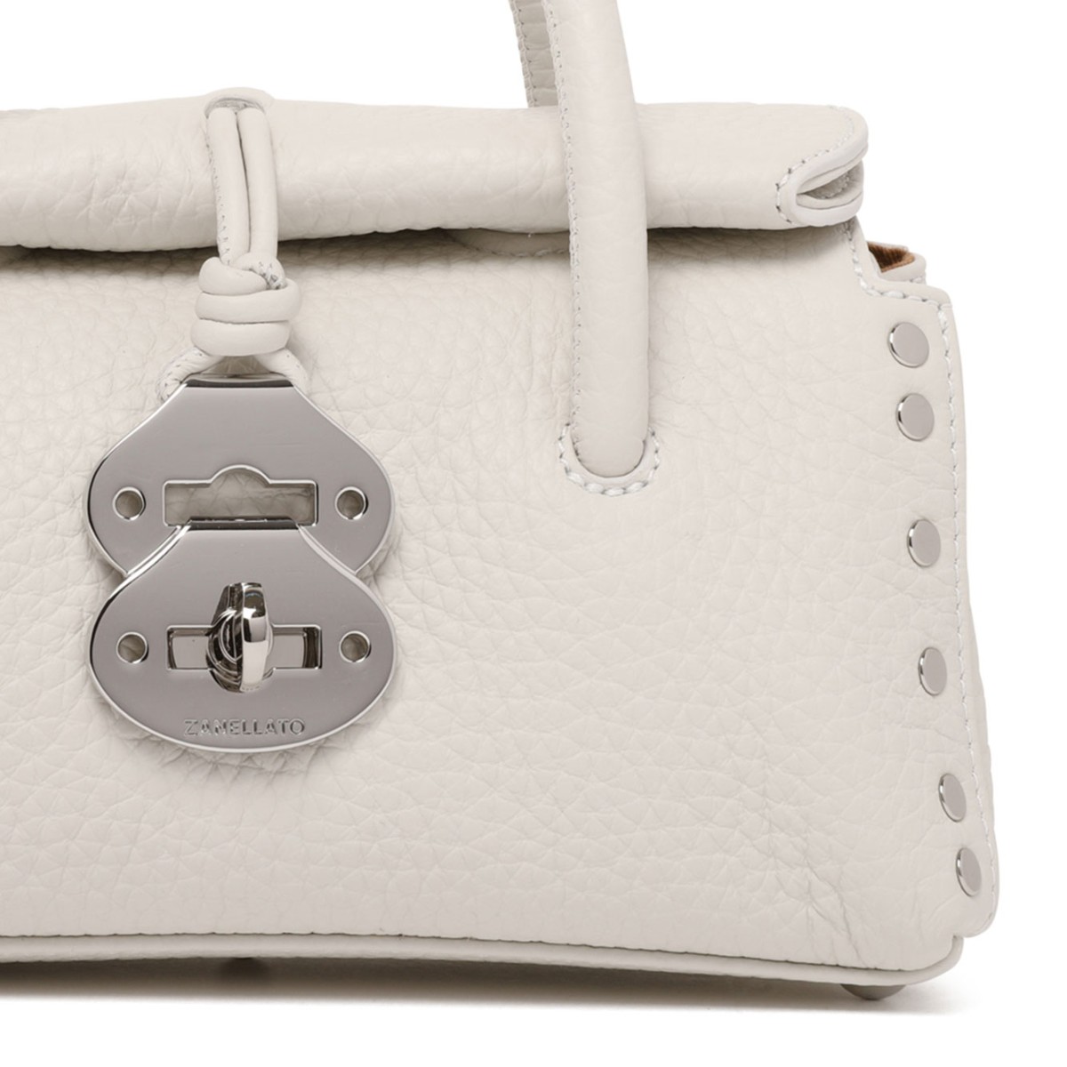 White D'Alba Hammered Leather Dotta Baby Bag