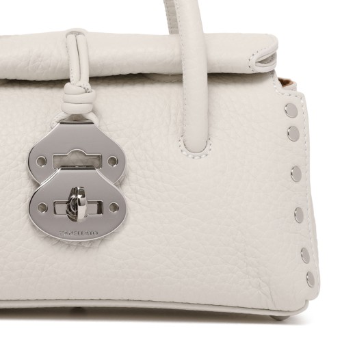 White D'Alba Hammered Leather Dotta Baby Bag