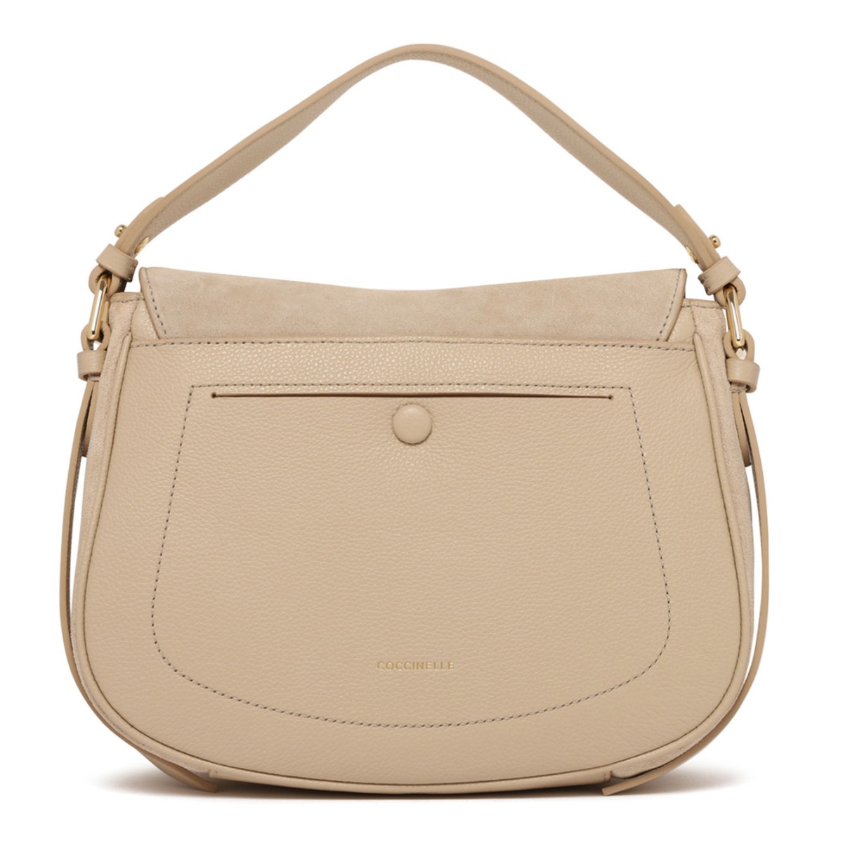 Sandshell Suede and Micro Grain-Leather Mavery Bag