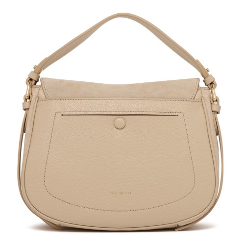 Sandshell Suede and Micro Grain-Leather Mavery Bag