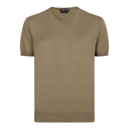 Military Sand Pure Cotton Crew Neck T-Shirt