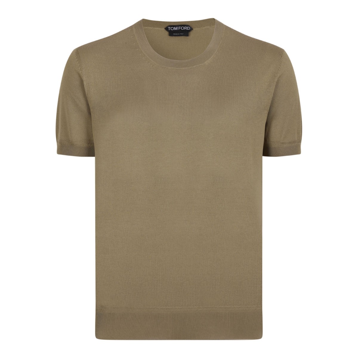 Military Sand Pure Cotton Crew Neck T-Shirt