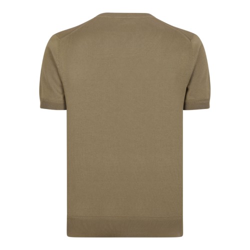 Military Sand Pure Cotton Crew Neck T-Shirt 2