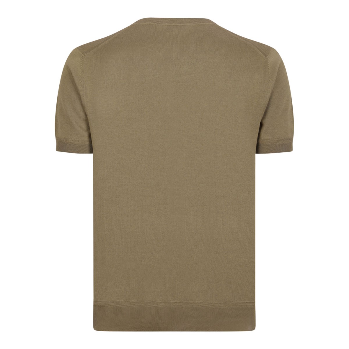 Military Sand Pure Cotton Crew Neck T-Shirt