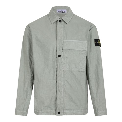 Sage Green Comfort-Fit Overshirt With Pocket
