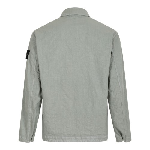 Sage Green Comfort-Fit Overshirt With Pocket