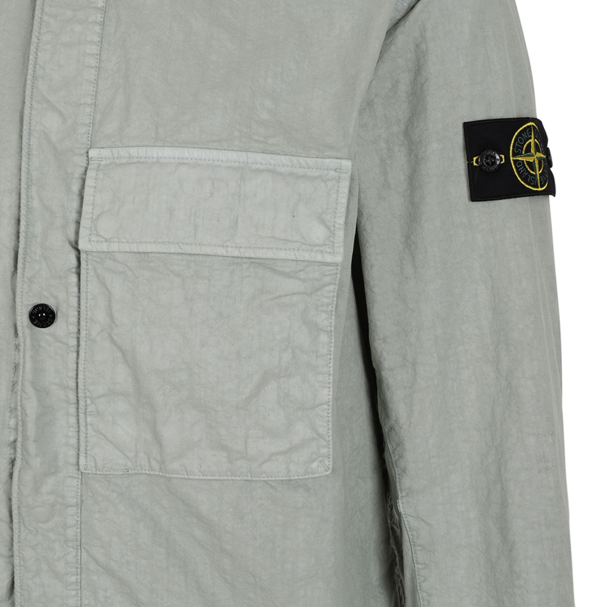 Sage Green Comfort-Fit Overshirt With Pocket