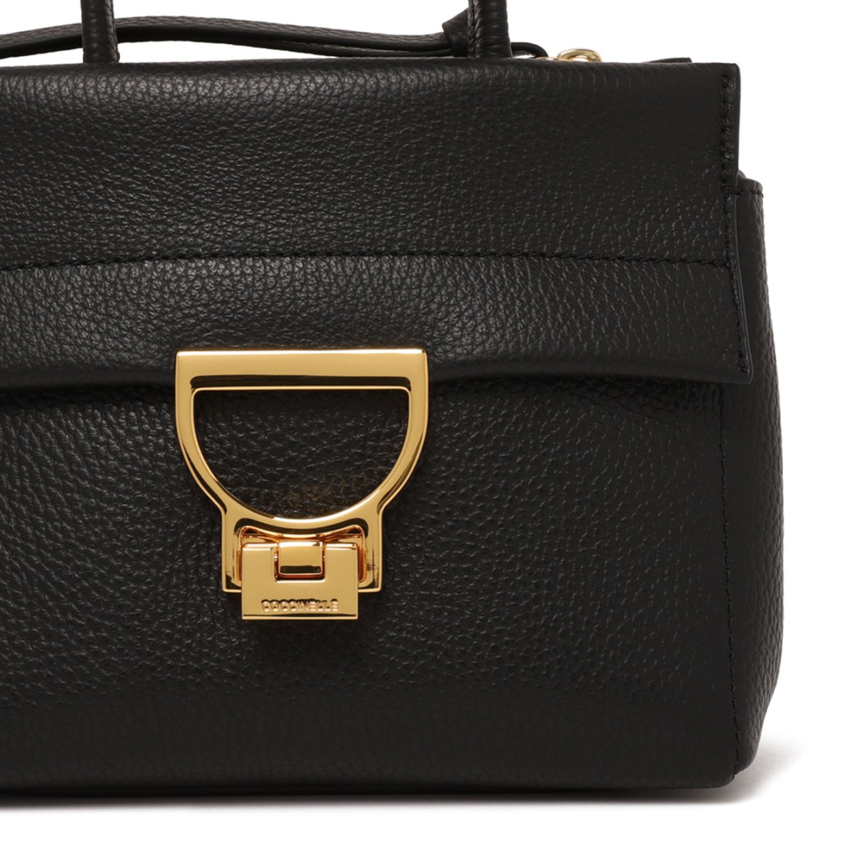 Black Genuine Leather Arlettis With Two Handles Bag