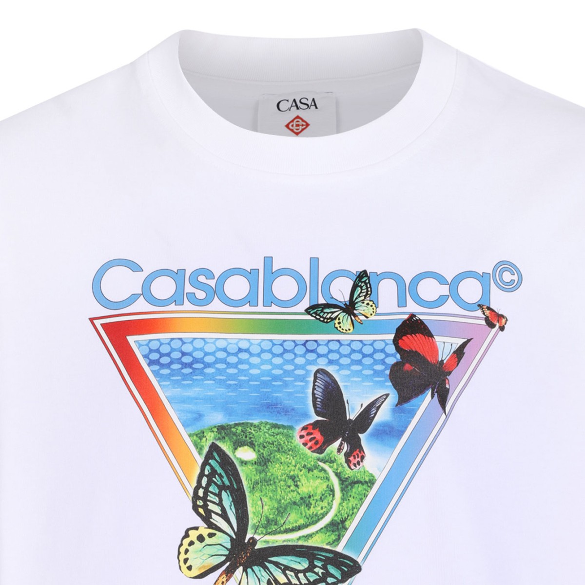 White Cotton Graphic Print T-Shirt