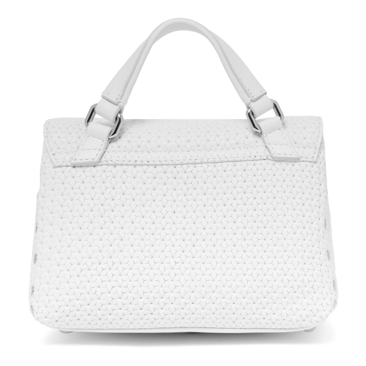 White Perfored Leather Baby Bag