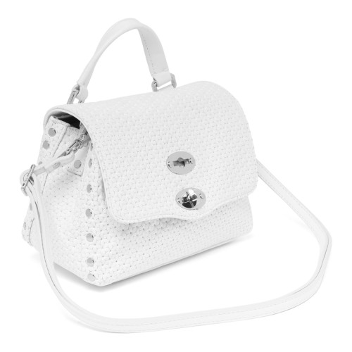 White Perfored Leather Baby Bag