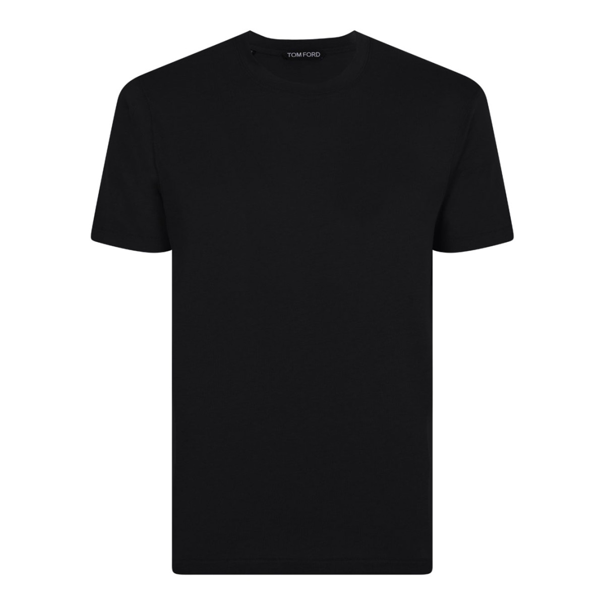 Black Lyocell Cotton Blend Crew Neck T-Shirt
