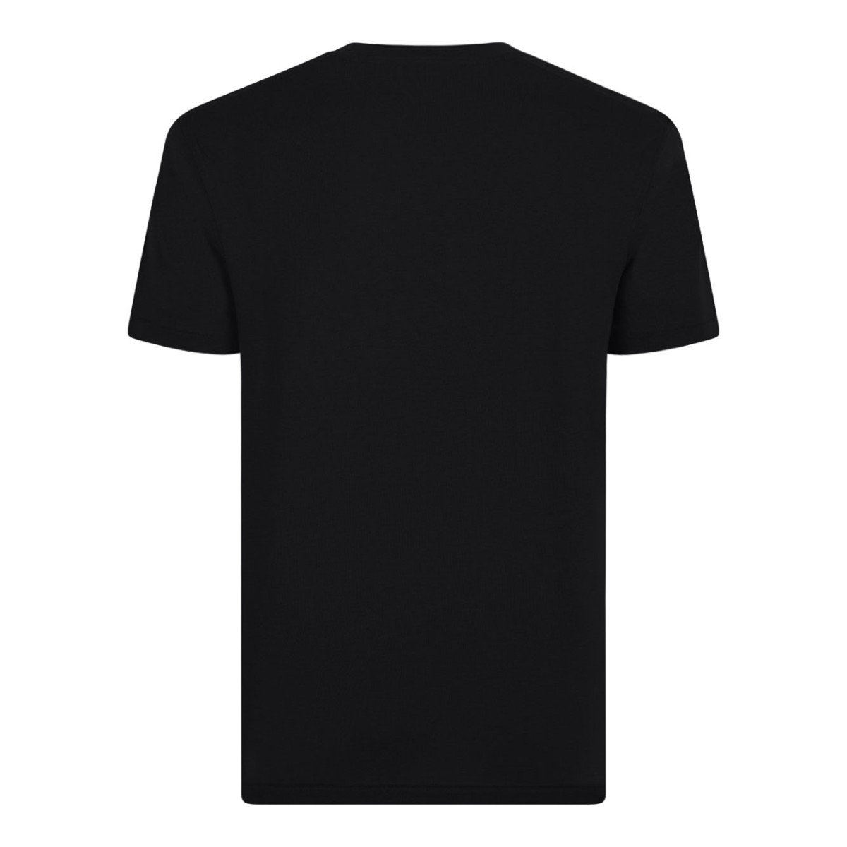 Black Lyocell Cotton Blend Crew Neck T-Shirt