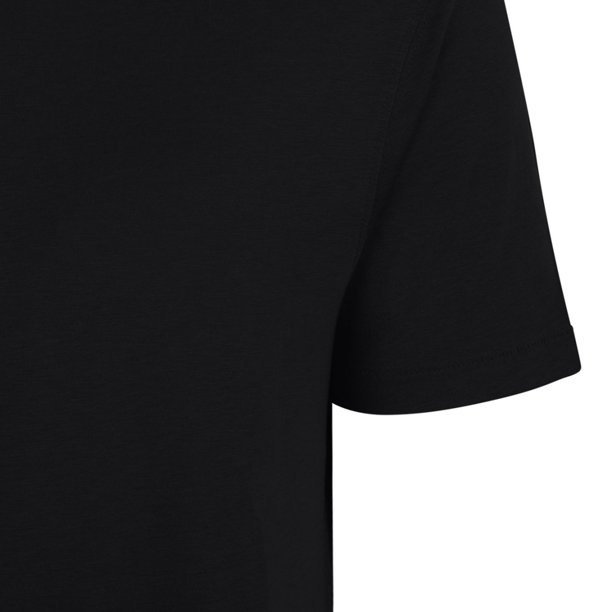 Black Lyocell Cotton Blend Crew Neck T-Shirt