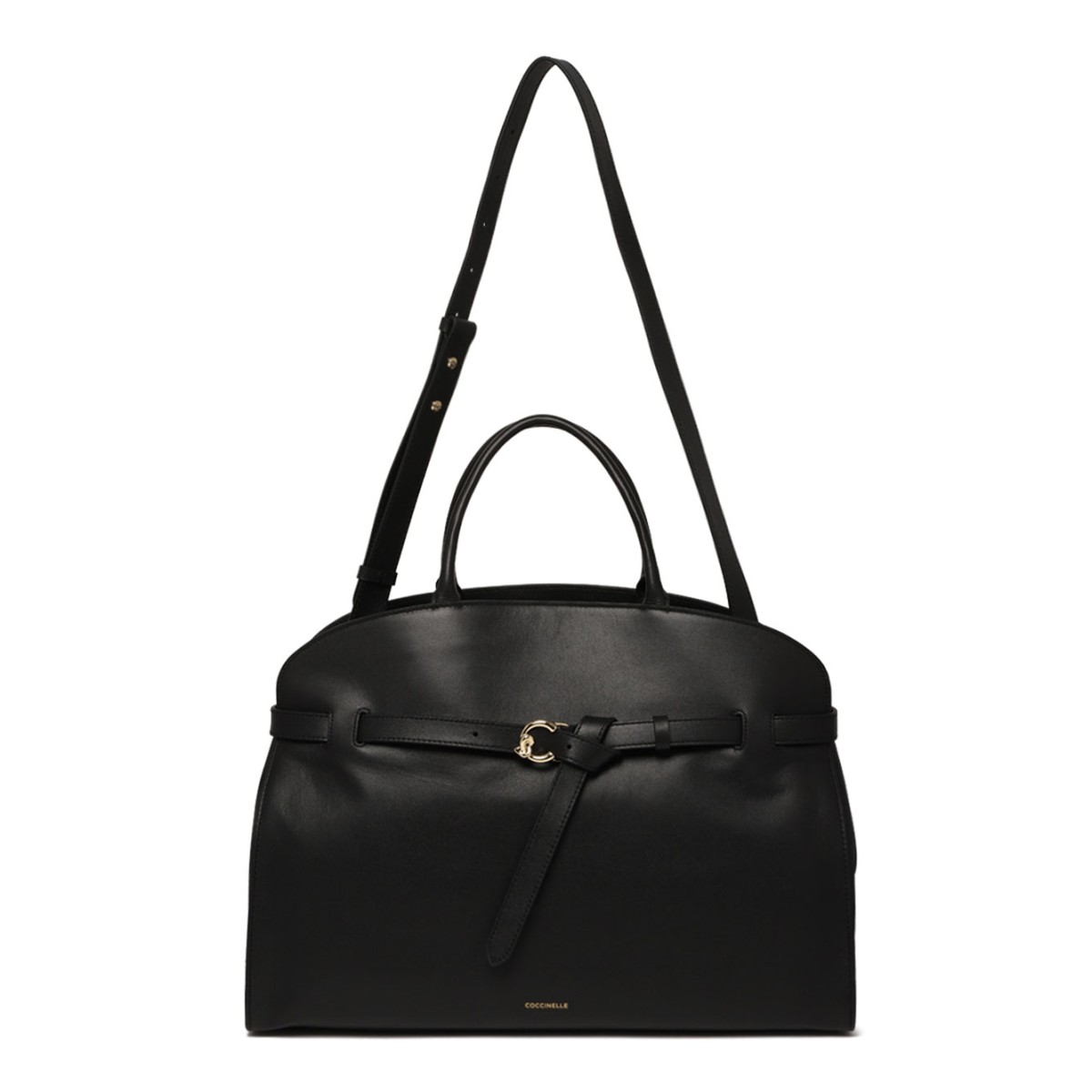 Black Smooth Leather Sabine Large Bag