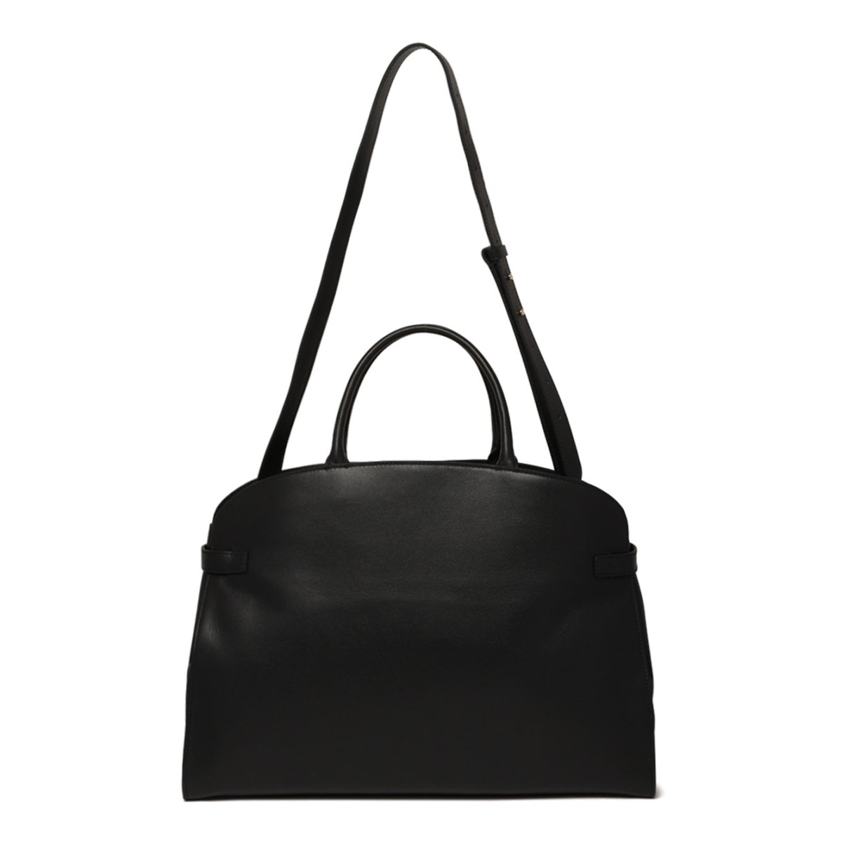 Black Smooth Leather Sabine Large Bag