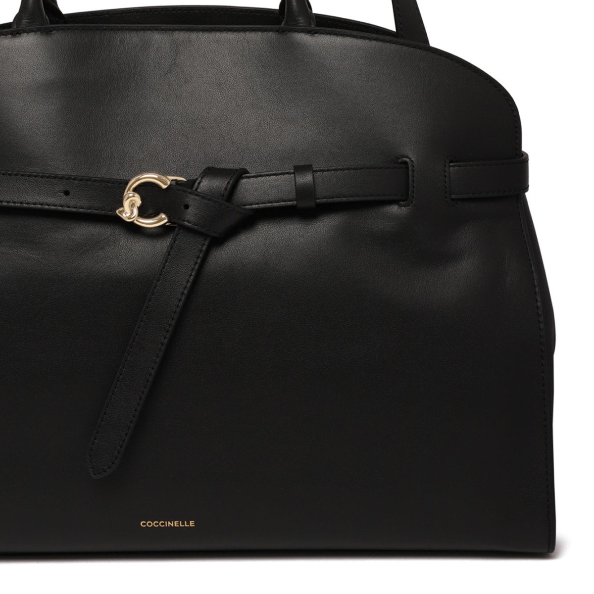 Black Smooth Leather Sabine Large Bag