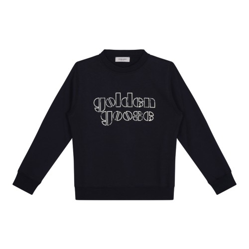 Blue Crewneck Sweatshirt With Logo Lettering