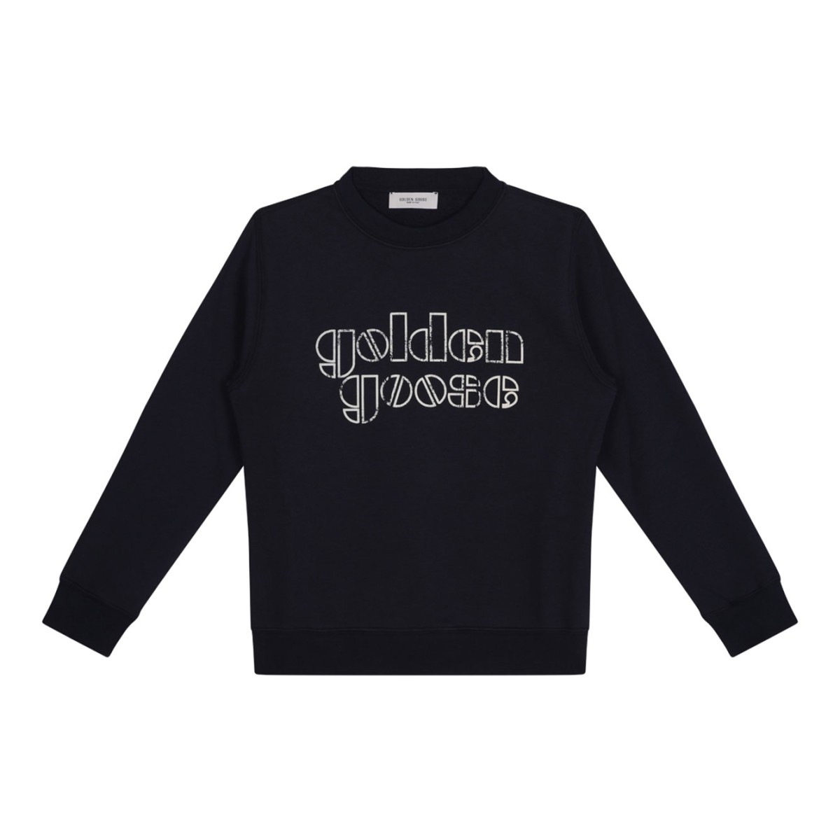 Blue Crewneck Sweatshirt With Logo Lettering