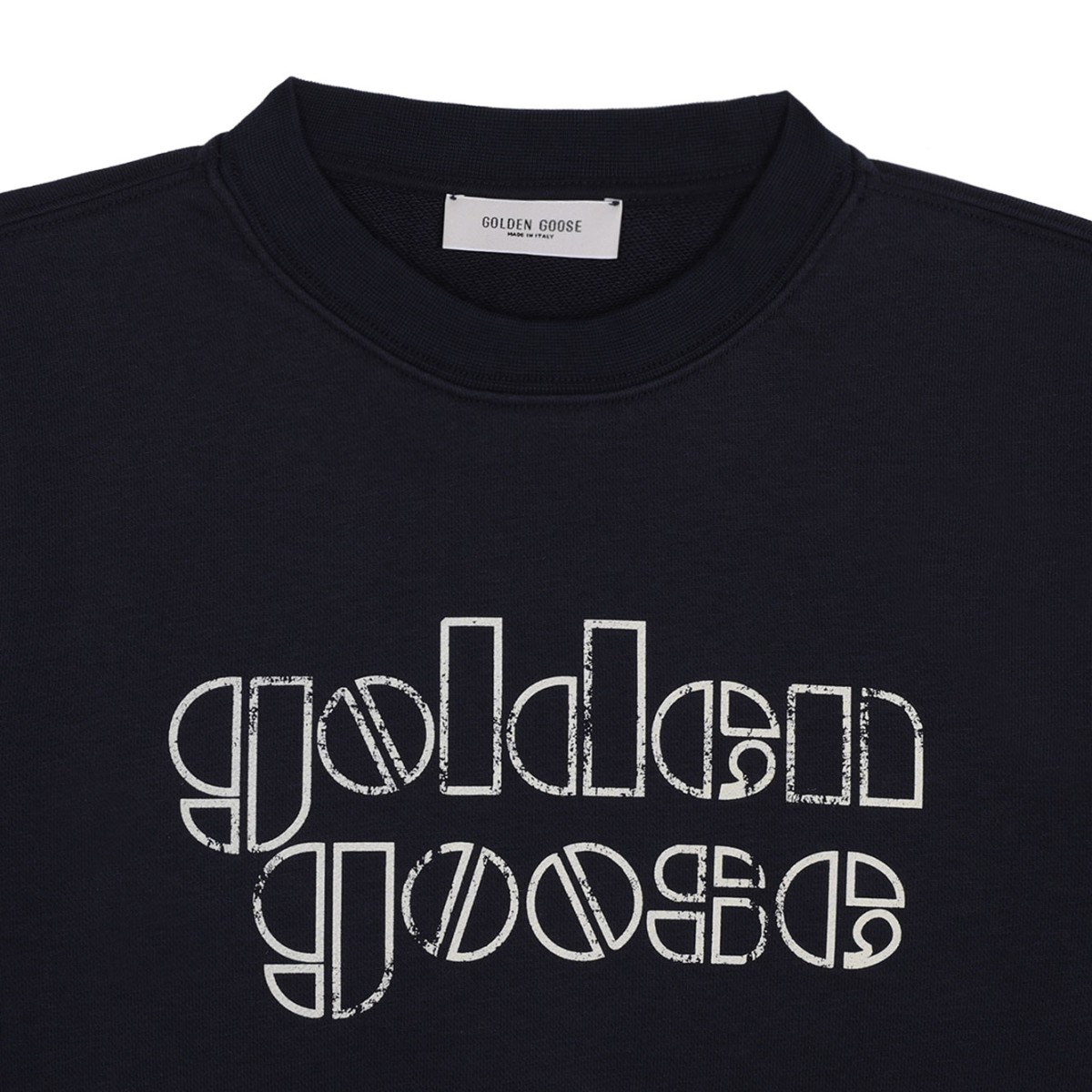 Blue Crewneck Sweatshirt With Logo Lettering