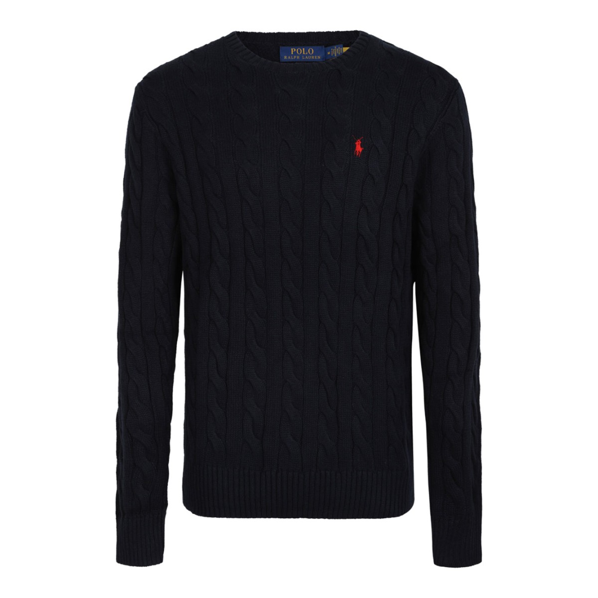 Hunter Navy Woven Sweater With Embroidery Logo