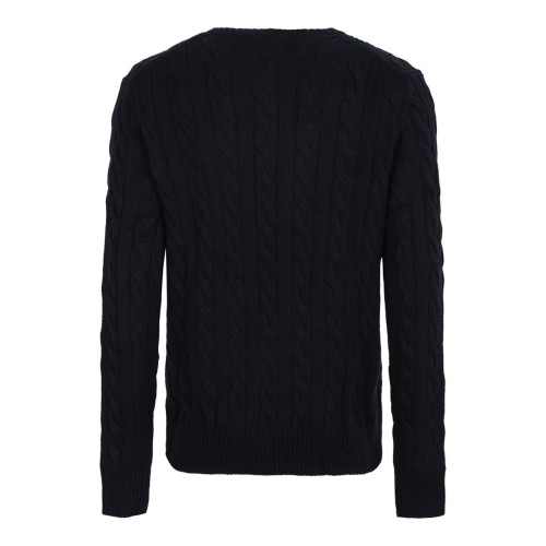Hunter Navy Woven Sweater With Embroidery Logo 2