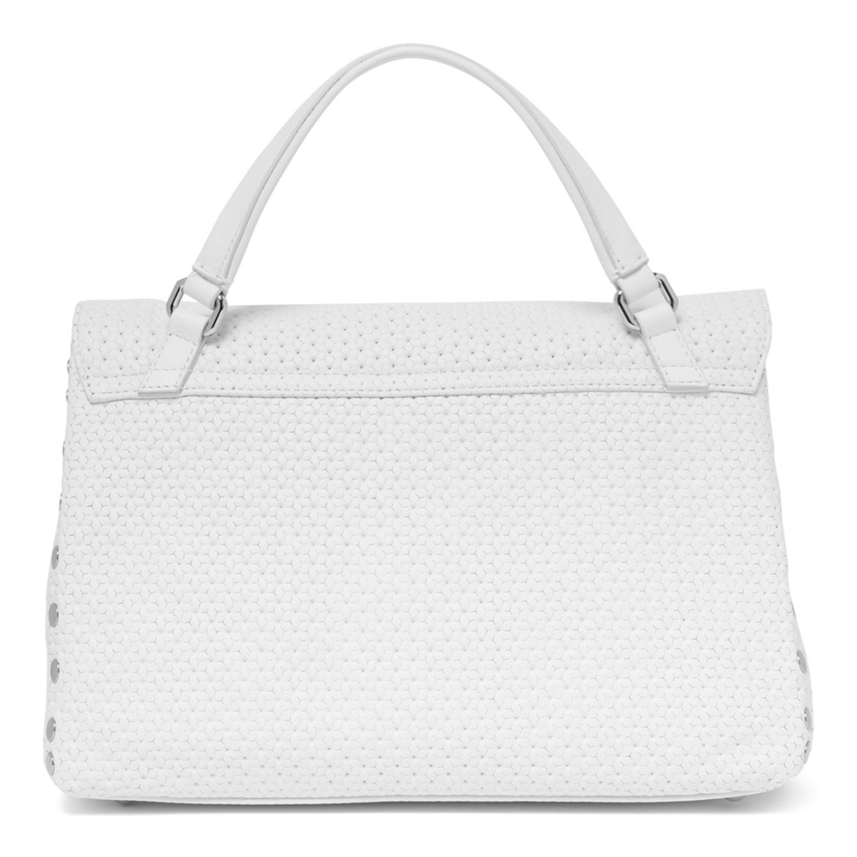 White Perfored Leather S Postina Bag