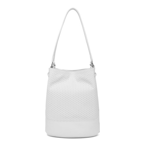 White Perforated Leather Monda' Bag 2
