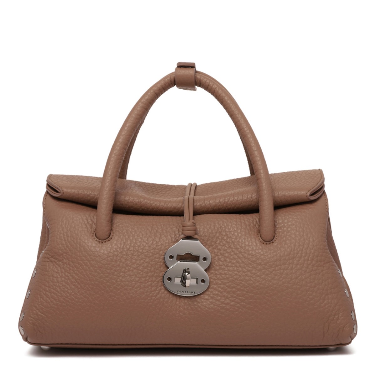 Brown San Zeno Hammered Leather Dotta Small Bag