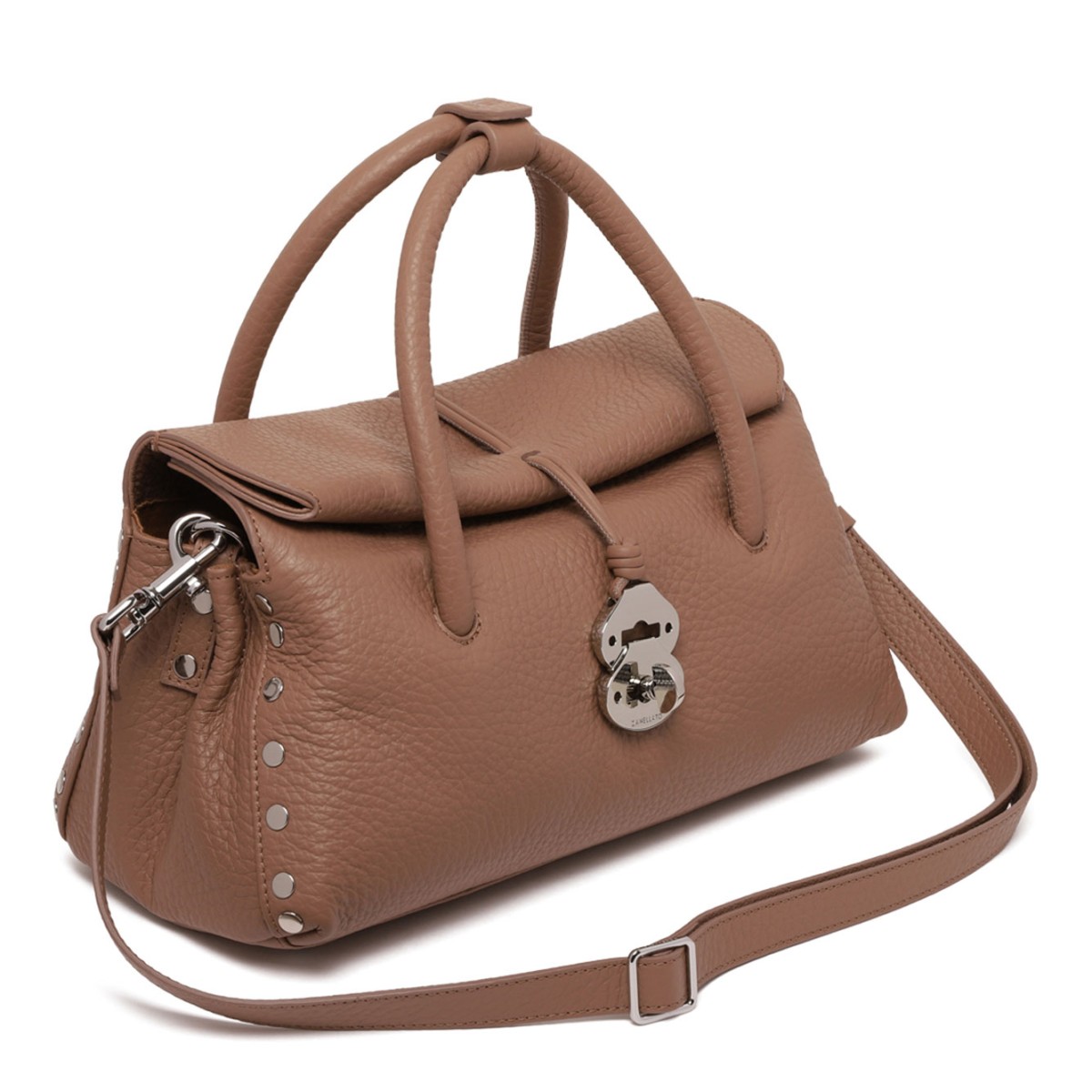 Brown San Zeno Hammered Leather Dotta Small Bag