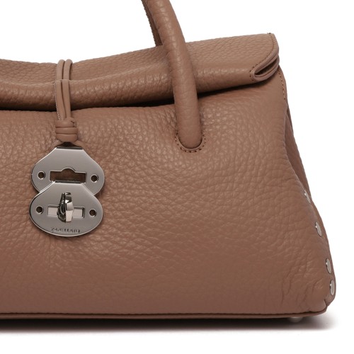 Brown San Zeno Hammered Leather Dotta Small Bag