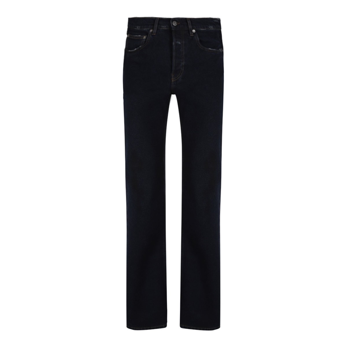 Blue Navy Cotton Slim Fit Jeans With Five Pockets