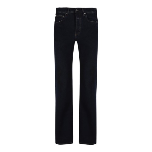 Blue Navy Cotton Slim Fit Jeans With Five Pockets