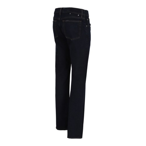 Blue Navy Cotton Slim Fit Jeans With Five Pockets