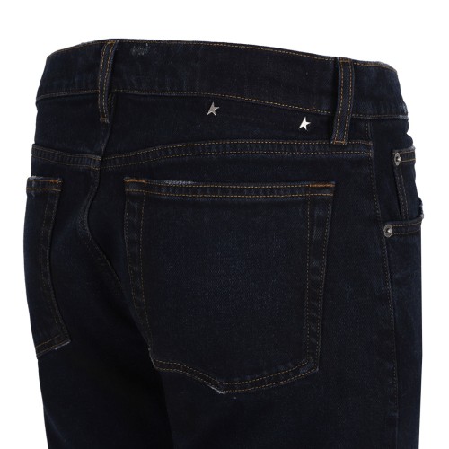 Blue Navy Cotton Slim Fit Jeans With Five Pockets