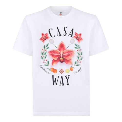 White Cotton Graphic Print T-Shirt